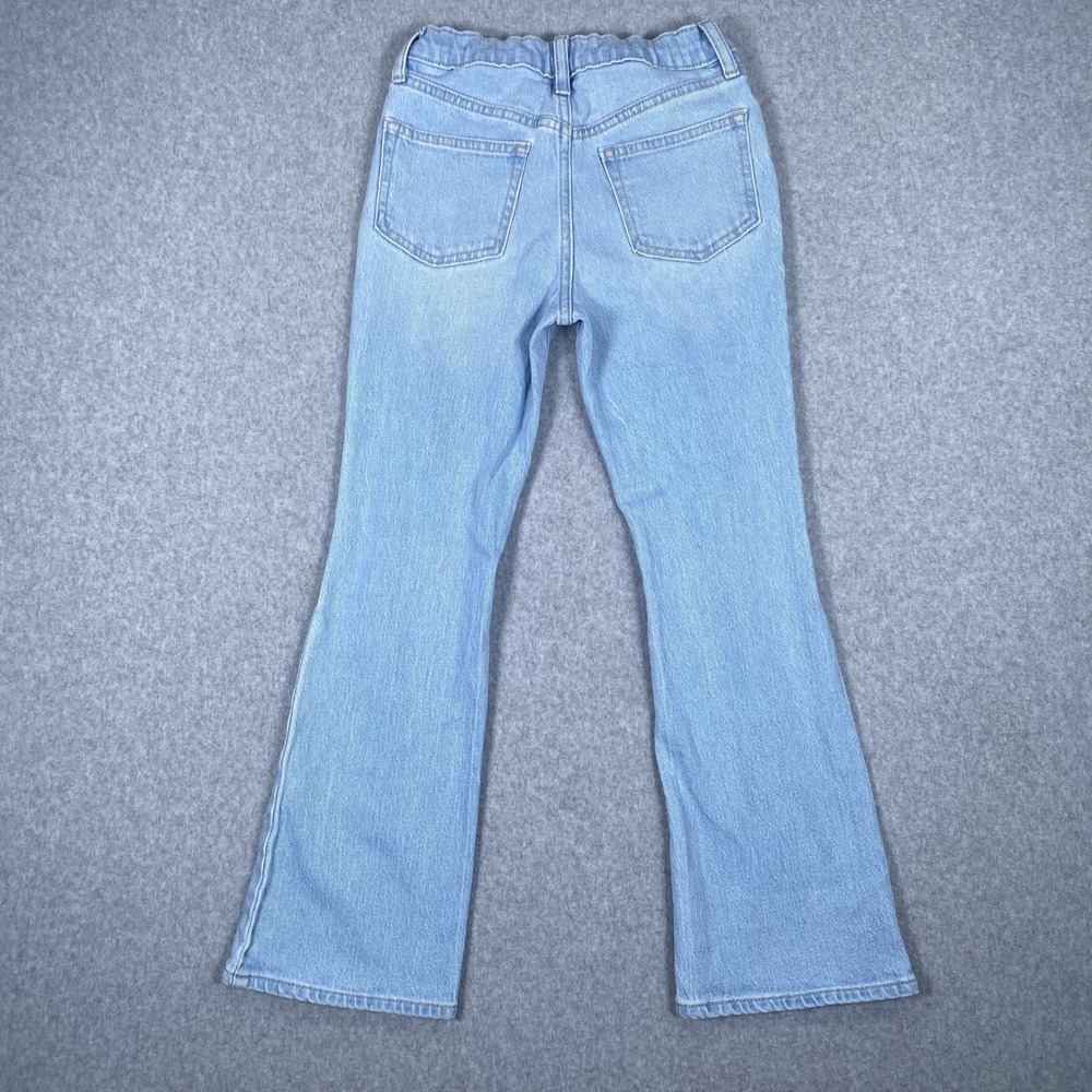 Old Navy Flare Jeans Girls 10 Light Wash Distressed High Rise Denim - Picture 4 of 16
